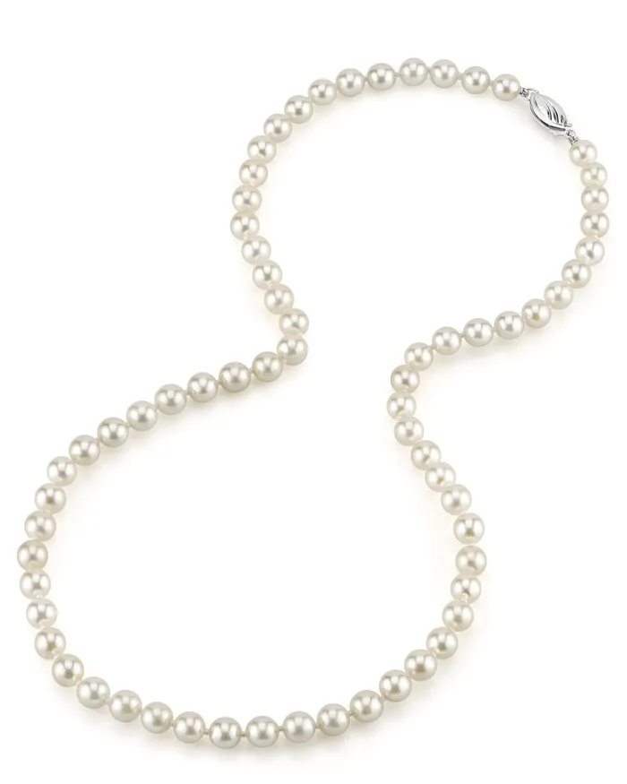 Necklaces White Japanese Akoya Pearl Necklace 5560mm AAA Quality spt