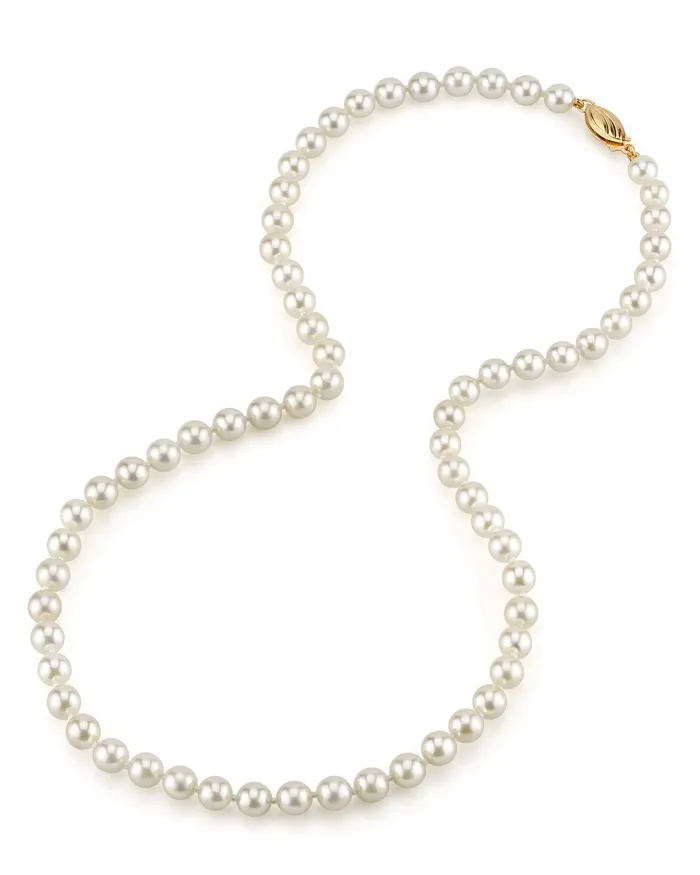 Necklaces White Japanese Akoya Pearl Necklace 5560mm AAA Quality spt