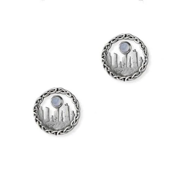 Outlander Inspired Standing Stones Silver Stud Earrings Hamilton Young Earrings