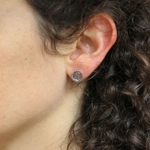 Outlander Inspired Standing Stones Silver Stud Earrings Hamilton Young Earrings