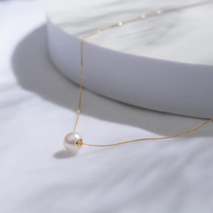 Pearly Lustre 18K Solid Gold Akoya Pearl Necklace KN00080 Necklaces