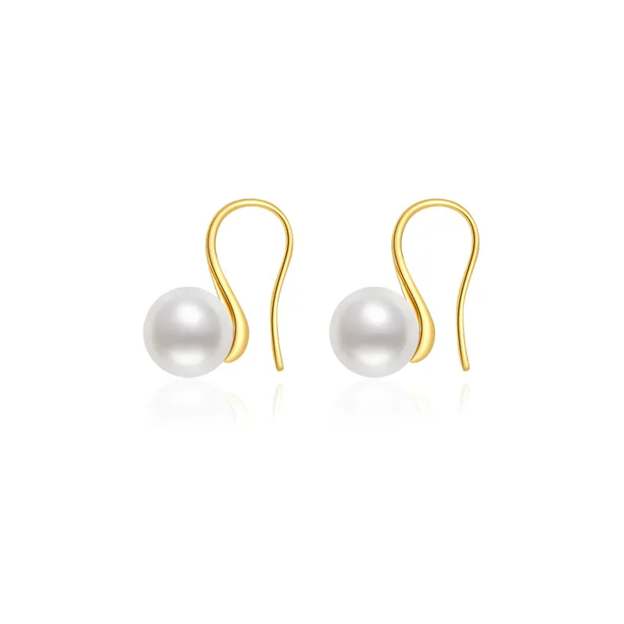 Pearly Lustre Earrings 18K Edison Pearl Earrings KE00080 Elegant