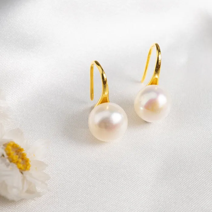 Pearly Lustre Earrings 18K Edison Pearl Earrings KE00080 Elegant