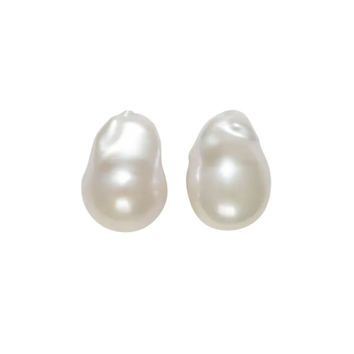 Pearly Lustre Earrings 18K Gold Elegant Baroque Pearl Earrings KE00025