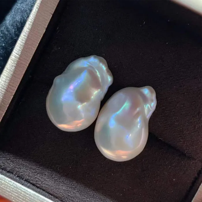 Pearly Lustre Earrings 18K Gold Elegant Baroque Pearl Earrings KE00025