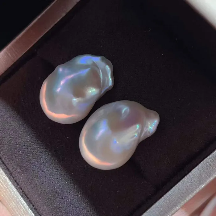 Pearly Lustre Earrings 18K Gold Elegant Baroque Pearl Earrings KE00025