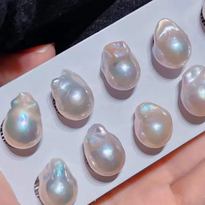 Pearly Lustre Earrings 18K Gold Elegant Baroque Pearl Earrings KE00025