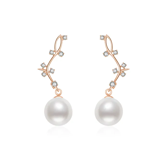 Pearly Lustre Earrings Top Grade Freshwater Pearl Earrings WE00724 STARRY