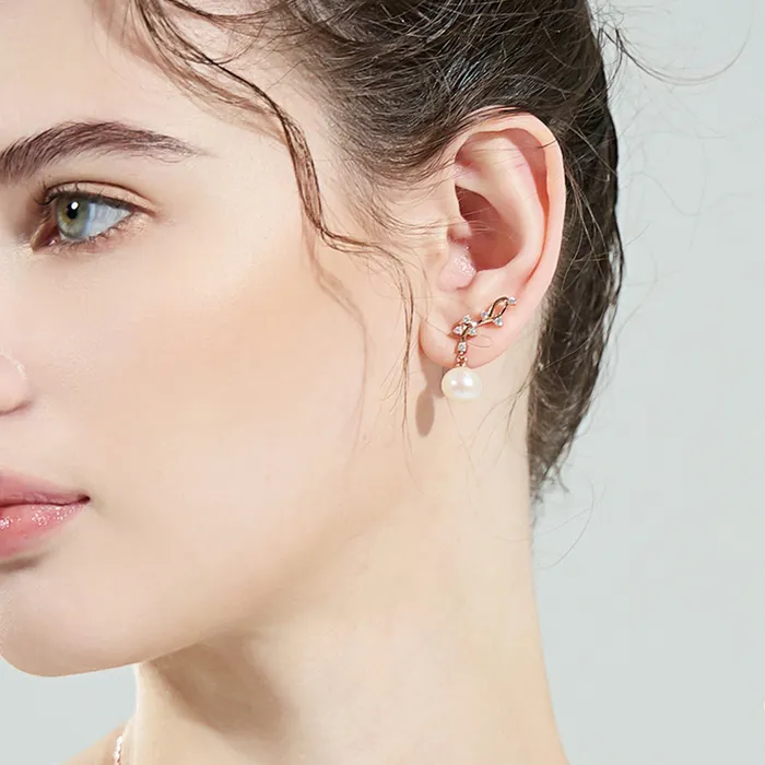 Pearly Lustre Earrings Top Grade Freshwater Pearl Earrings WE00724 STARRY