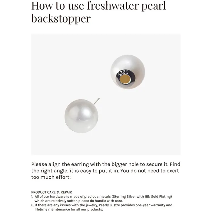 Pearly Lustre Earrings Top Grade Freshwater Pearl Earrings WE00724 STARRY