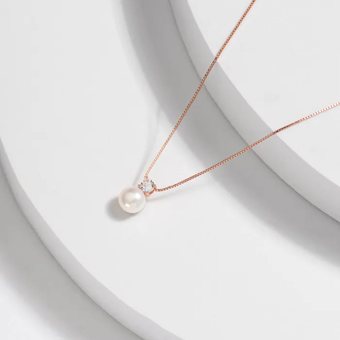 Pearly Lustre Necklaces Elegant Freshwater Semi Round Pearl Necklace WN00483