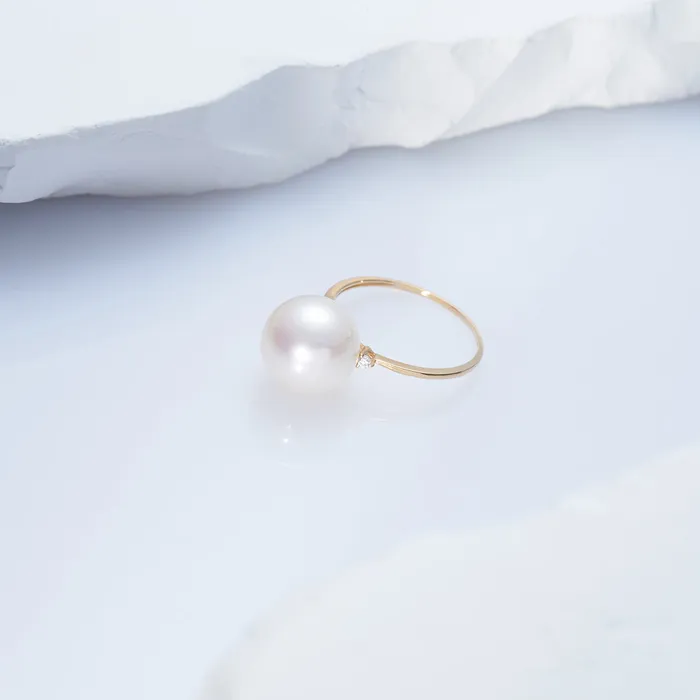 Pearly Lustre Rings 18K Gold Edison Pearl Ring KR00096