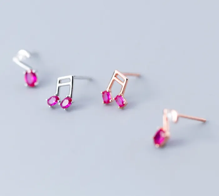 Pink Kiss Music Silver Studs Mloveacc Ethnic Store Rings