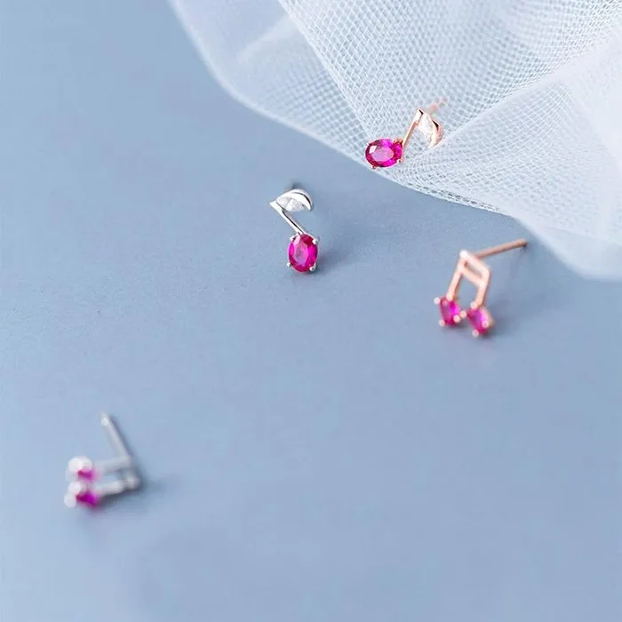 Pink Kiss Music Silver Studs Mloveacc Ethnic Store Rings