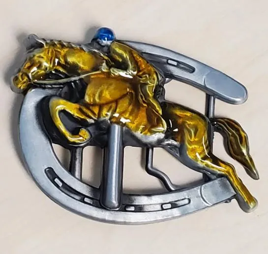 POLLY Earrings BU226 Horse Racing Belt Buckle