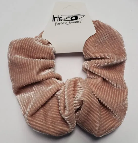POLLY Earrings H494 Pale Pink Corduroy Hair Scrunchie