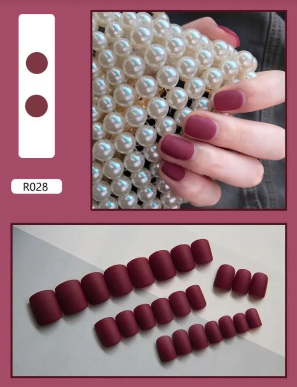 Polly Earrings NS195 Short Press On Nails 24 Pieces R28
