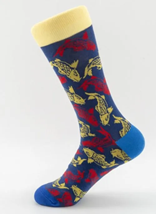 POLLY Earrings SF78 Koi Fish Crew Socks