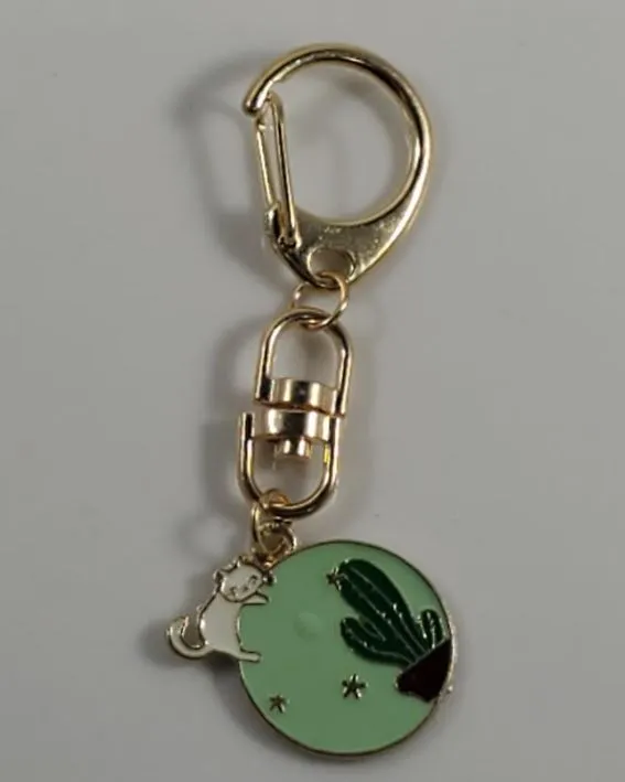 POLLY L443 Gold Cat Cactus Zipper Pull Earrings