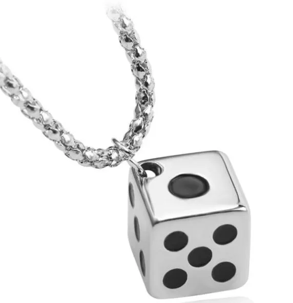 polly Necklaces N902 Silver 3D Dice Necklace with FREE Earrings
