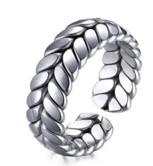 POLLY Rings AR13 Silver Tread Design Adjustable Ring