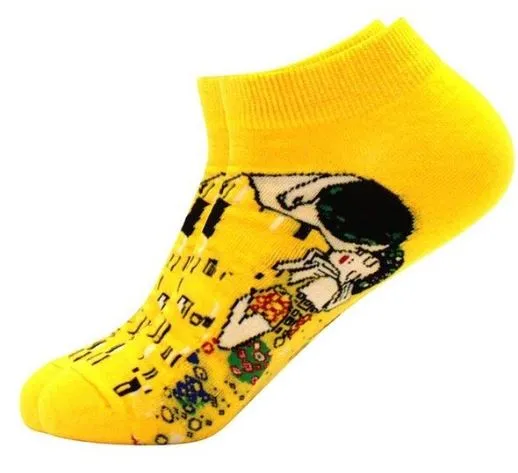 POLLY Rings AZ737 Yellow The Kiss Low Cut Socks