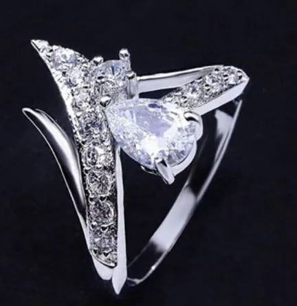 polly Rings R173 Silver Crystal Gemstone Ring
