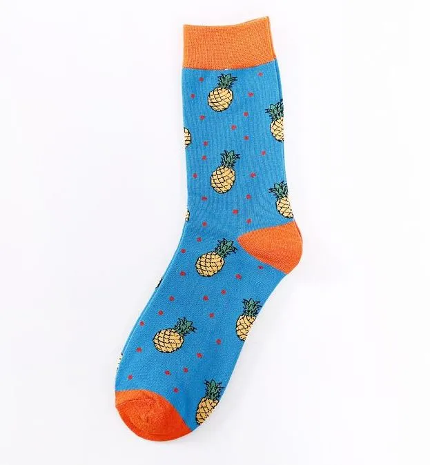 POLLY Rings SF935 Blue Pineapple Polka Dot Socks