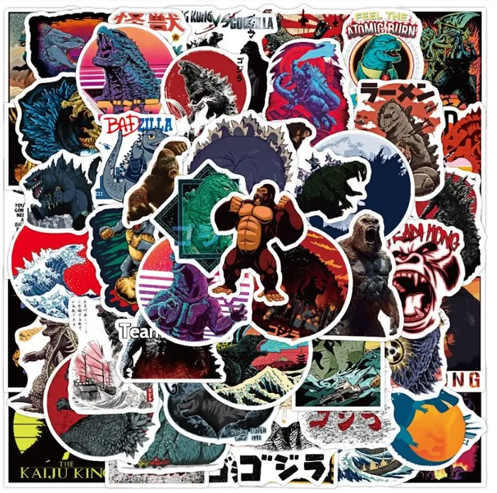 POLLY Rings ST58 Godzilla King Kong 20 Pieces Assorted Stickers