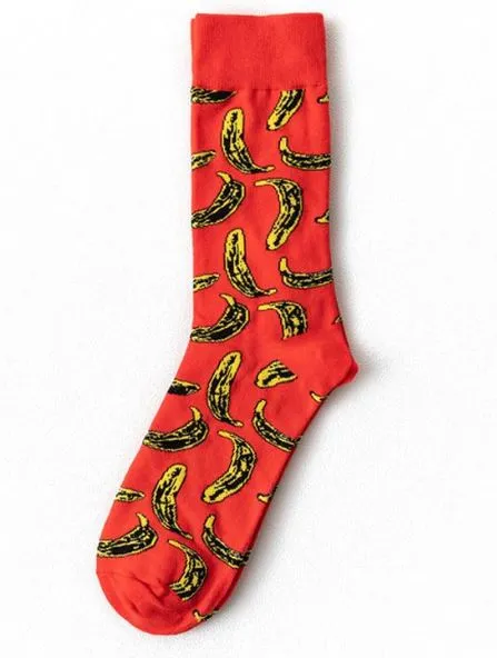 POLLY SF620 Red Banana Socks Earrings