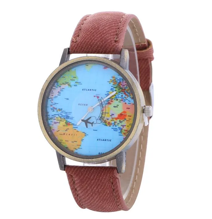 Rings 01 W533 Brown Band Globe Collection Quartz Watch