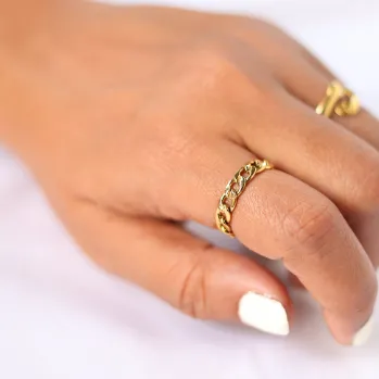 Rings 18K GoldFilled Dainty Cuban Link Ring Jewelvers Rings 18K GoldFilled Dainty Cuban Link Ring Jewelvers