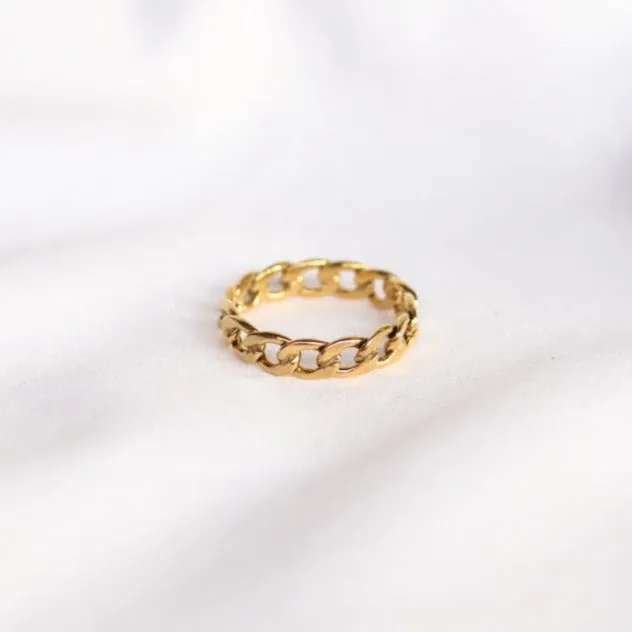 Rings 18K GoldFilled Dainty Cuban Link Ring Jewelvers Rings 18K GoldFilled Dainty Cuban Link Ring Jewelvers