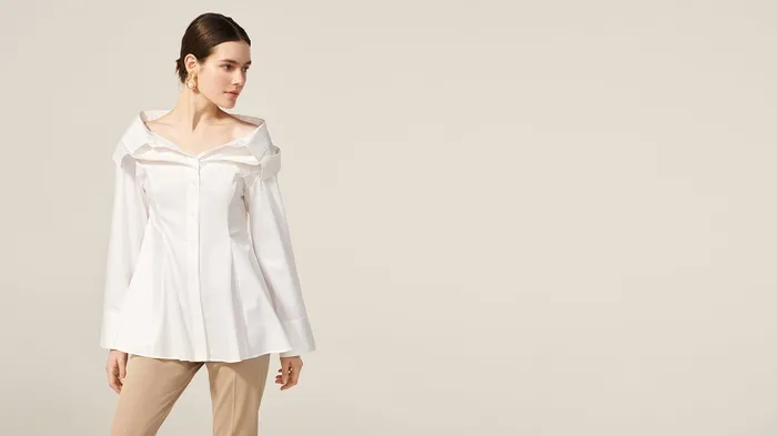 Rings ADEAM White Melbourne Shirt Rings ADEAM White Melbourne Shirt