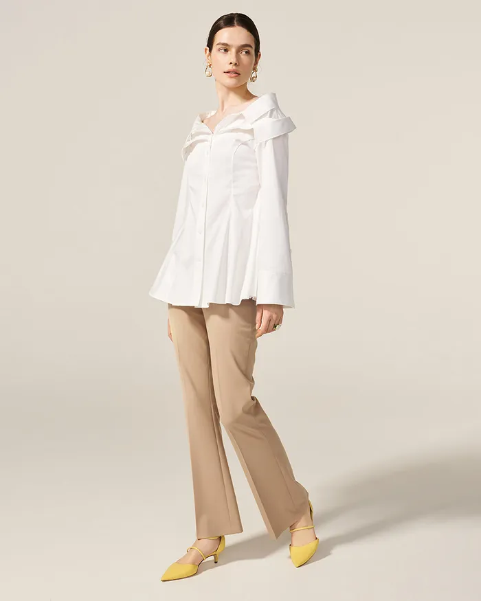 Rings ADEAM White Melbourne Shirt Rings ADEAM White Melbourne Shirt