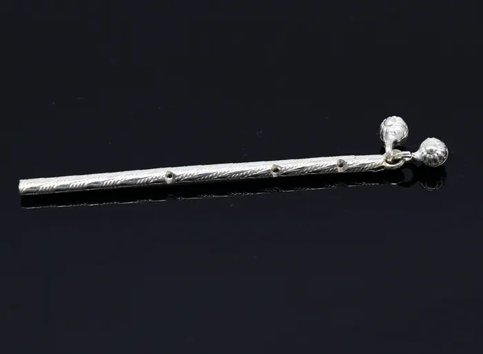 Rings Amazing design Solid sterling silver handmade idol krishna flute silver bansuri laddu gopala flute little krishna flute puja art su357 TRIBAL ORNAMENTS