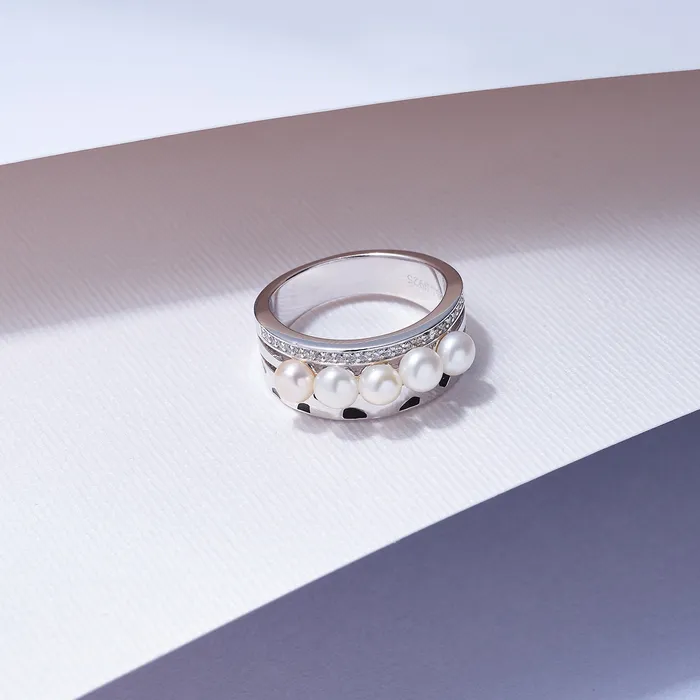 Rings Cheetah Print Pearl Ring WR00263 SAFARI Pearly Lustre