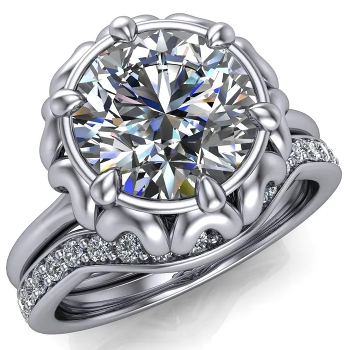 Rings Fire Brilliance Esther Round Center Stone Princess Jewels Bezel Set Ring Rings Fire Brilliance Esther Round Center Stone Princess Jewels Bezel Set Ring