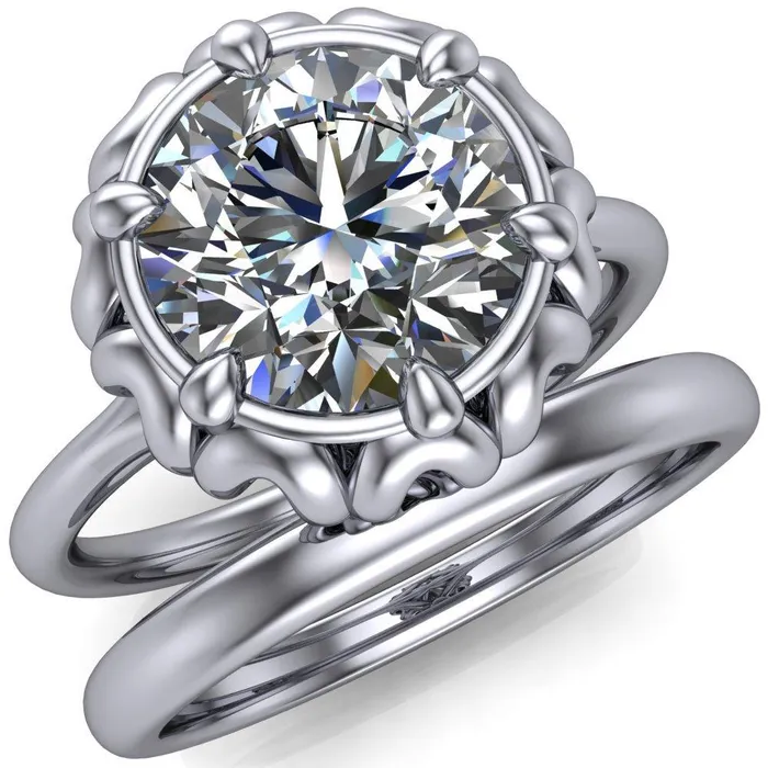 Rings Fire Brilliance Esther Round Center Stone Princess Jewels Bezel Set Ring