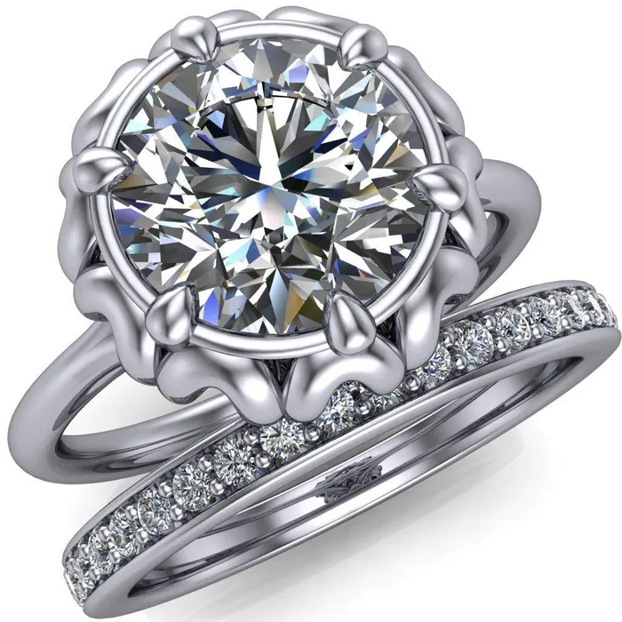 Rings Fire Brilliance Esther Round Center Stone Princess Jewels Bezel Set Ring