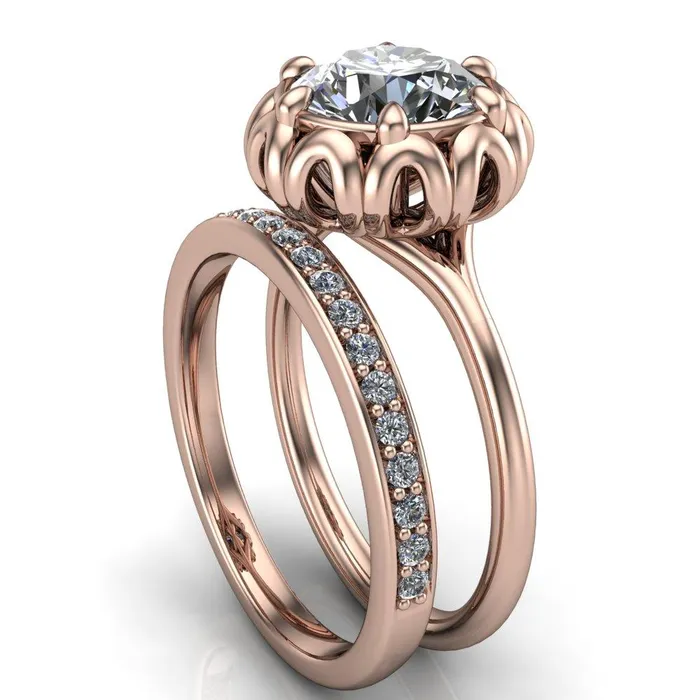 Rings Fire Brilliance Esther Round Center Stone Princess Jewels Bezel Set Ring