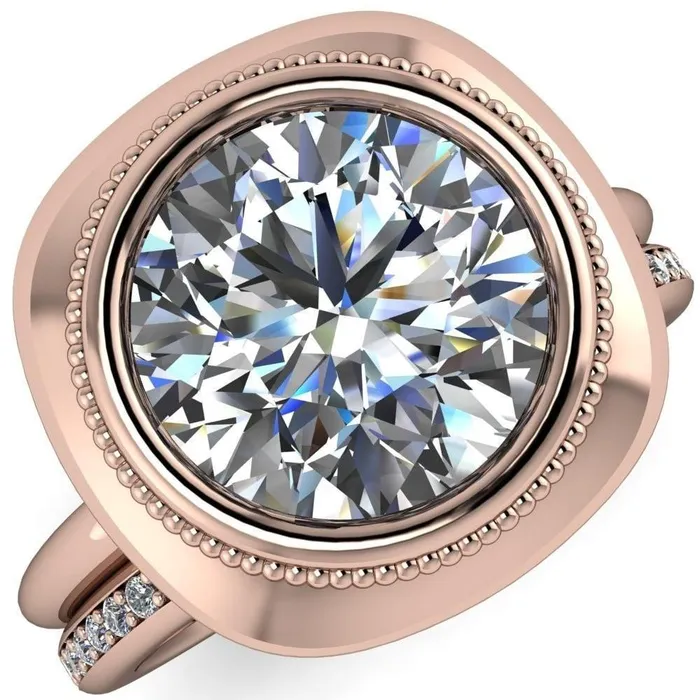 Rings Fire Brilliance Fiona Round Center Stone Vintage Cushion Shaped Bezel Set Fiona Ring Rings Fire Brilliance Fiona Round Center Stone Vintage Cushion Shaped Bezel Set Fiona Ring
