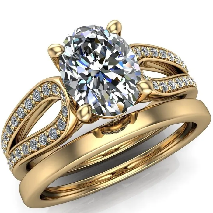 Rings Fire Brilliance Masquera Oval Center Stone Side Loop 4 Prong Ring Rings Fire Brilliance Masquera Oval Center Stone Side Loop 4 Prong Ring