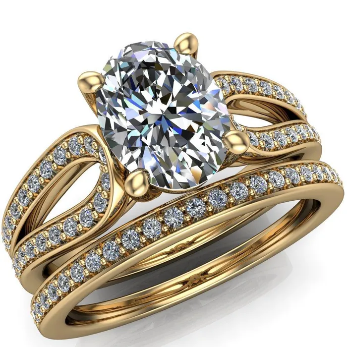 Rings Fire Brilliance Masquera Oval Center Stone Side Loop 4 Prong Ring
