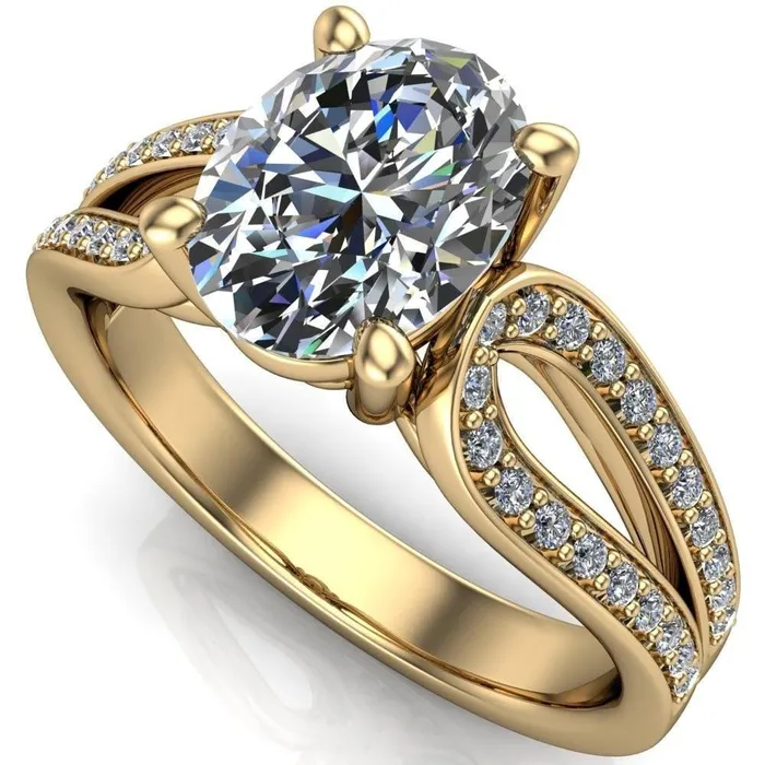 Rings Fire Brilliance Masquera Oval Center Stone Side Loop 4 Prong Ring