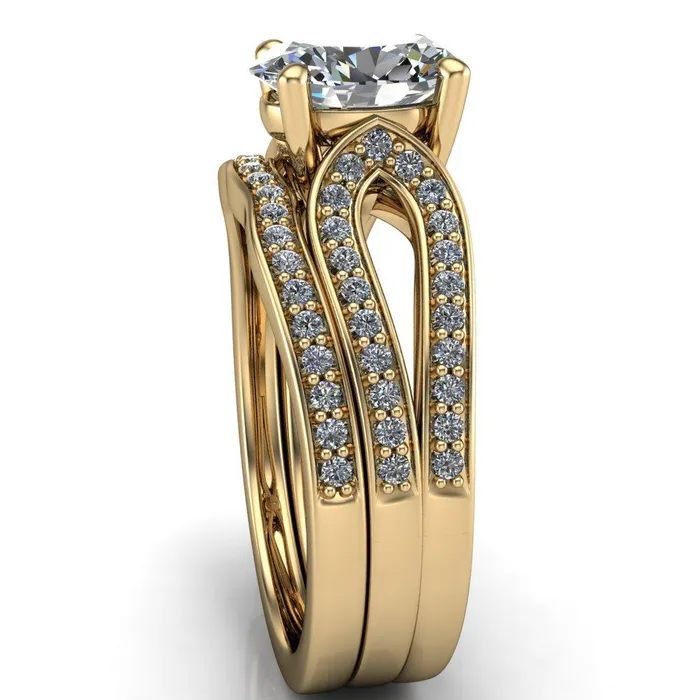 Rings Fire Brilliance Masquera Oval Center Stone Side Loop 4 Prong Ring