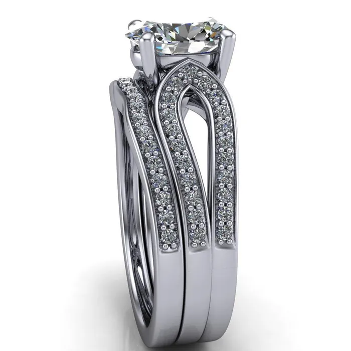 Rings Fire Brilliance Masquera Oval Center Stone Side Loop 4 Prong Ring