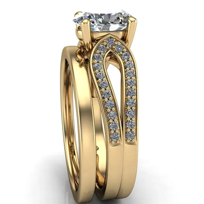 Rings Fire Brilliance Masquera Oval Center Stone Side Loop 4 Prong Ring
