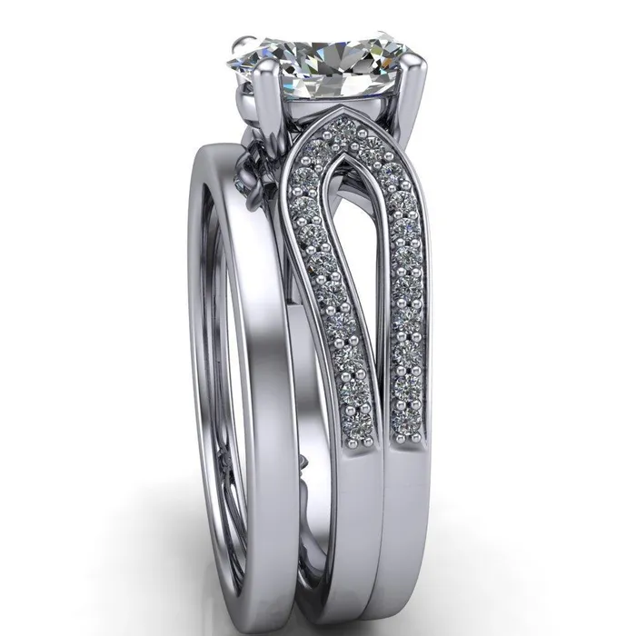 Rings Fire Brilliance Masquera Oval Center Stone Side Loop 4 Prong Ring