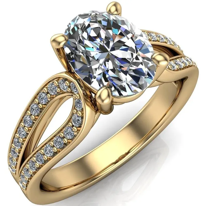 Rings Fire Brilliance Masquera Oval Center Stone Side Loop 4 Prong Ring